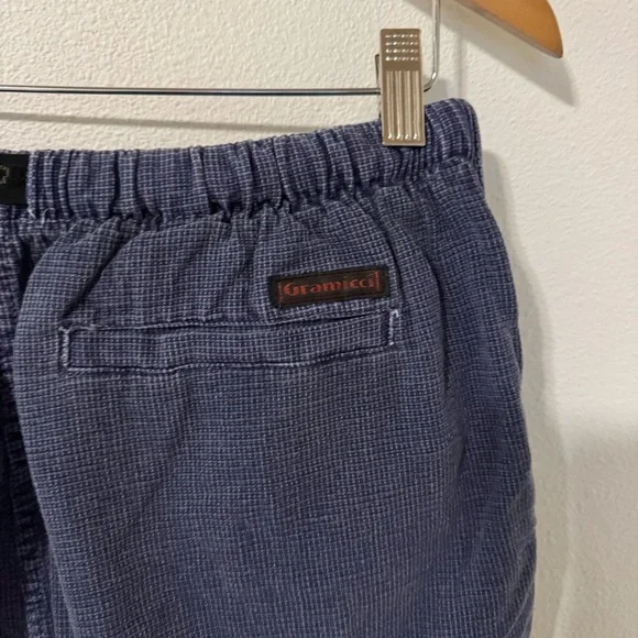 Vintage Gramicci Belted Ripstop Cotton Twill Shorts Blue Pull On Pockets-Medium - Picture 5 of 8